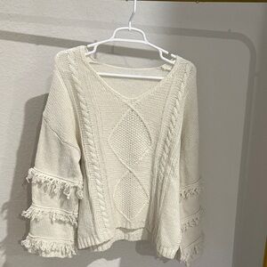 Women's Cream Cable Knit Sweater